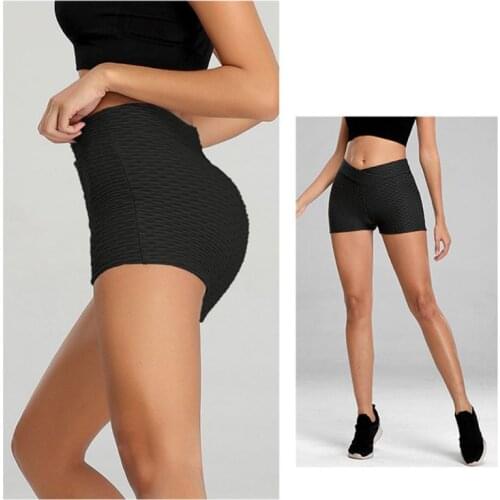 Women V-Front High Waist Yoga Shorts Ruched Butt Lift Workout Neon Tight Pants