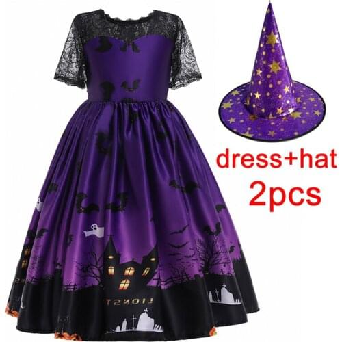 Winter Long Halloween Girl Cosplay Dress Costume For Kids Children Vampire Ghost Dresses Party Role Playing Dress 8 10 12 Years