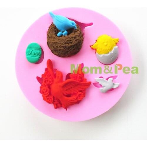 Mom&Pea 0708 Free Shipping Easter Egg Shaped Silicone Mold Cake Decoration Fondant Cake 3D Mold
