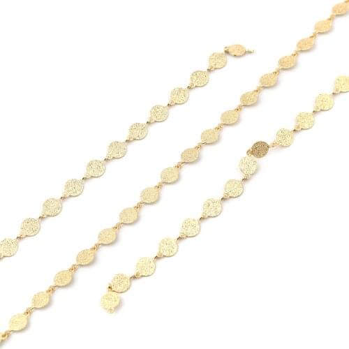 1 M Copper Chain Findings Heart & Round Gold Color For DIY Men Women Necklace Bracelet Anklet Making Jewelry Findings 11x6mm