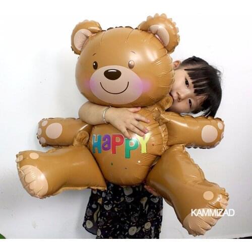 1Pcs 3D Sitting Bear Balloons Baby Shower Decorations Inflatable Toys Bear Helium Balloon for Kids Birthday Party Decor Supplies