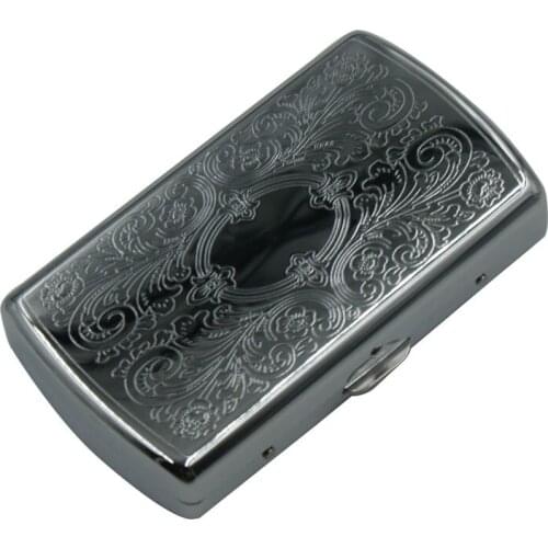 1 Pc Stainless Steel Mens Light Tobacco Box Storage Pocket Size Cigarettes Case Holder Container for Smoking Pattern Random