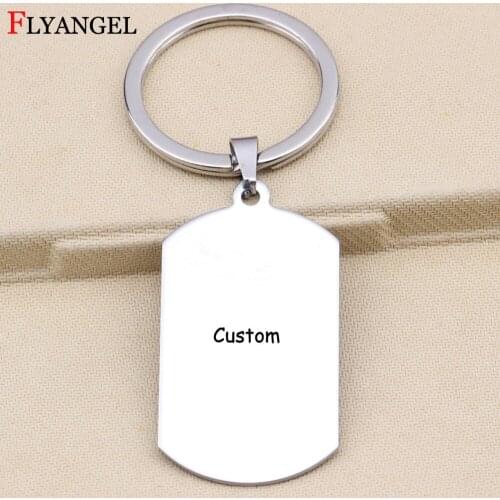 1pcs Customized Dog Tag Keychain DIY Text Letter Name Keyring Lover Couples Friends Bag Car Jewelry Personality Key Chains