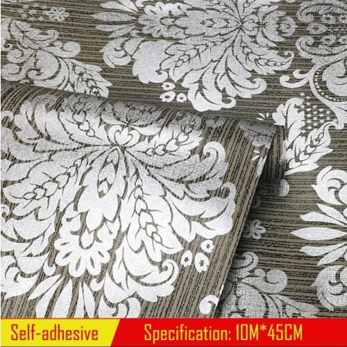 10M White Black Peel and Stick Wallpaper Removable Contact Paper Decorative Damascus Wall Paper Flower Self Adhesive Wallpaper