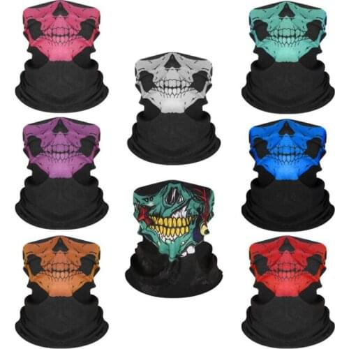 100PCS Skeleton Skull Bandana Seamless Multi-function Magic Outdoor Headscarf Cycling Headband Halloween Mask