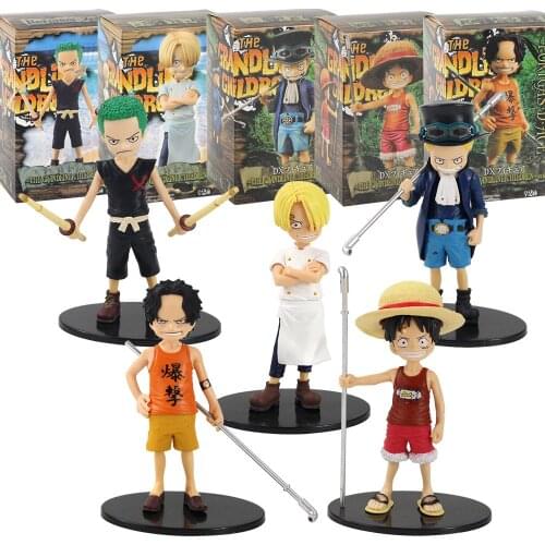 15cm DX Figures Childhood Luffy Zoro Sanji Ace Sabo Grand Line Children Model Toys Birthday Gifts
