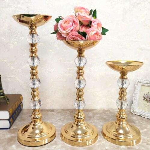 2 pcs/Lot Flower Vases Floor Crystal Vases Plant Floral Holder Flower Pots Road Lead for Home Wedding Corridor Decoration ZLY017