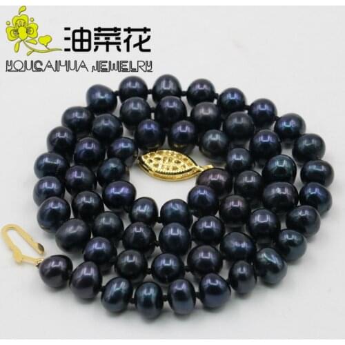 2021 AAA 7-8mm Black Akoya Cultured Shell Pearl Necklace Pearl DIY Jewelry Rope Chain Pearl Beads Natural Stone (Minimum Order1)