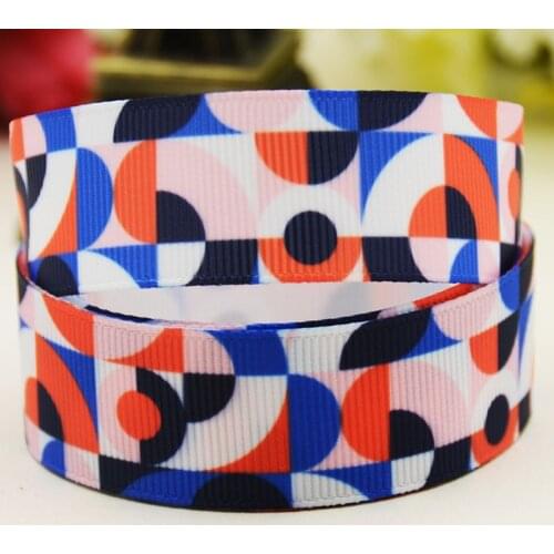 22mm 25mm 38mm 75mm Geometry Cartoon pattern printed Grosgrain Ribbon party decoration 10 Yards X-04002