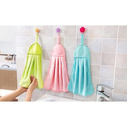 3pcs/lot Cleaning cloth Hanging Towel Super-Absorbent Coral Velvet Cloth Kitchen Towel Dishcloth Dishes 44*28cm OK 0604