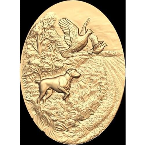 Dog magpie 3D model relief for CNC Router Carving and Engraving Artcam Aspire in STL File format
