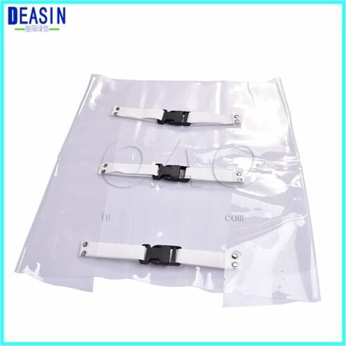 5pcs Plastic Transparent Dental Chair Mat Cushion Foot Pad Dental Seat Unit Dustproof Cover Protector With Elastic Bands