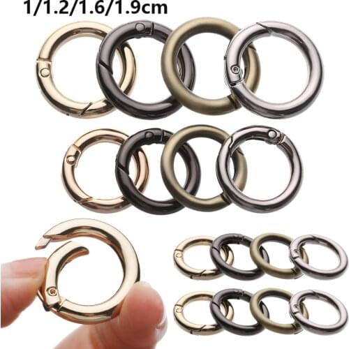 5pcs Gate Spring O-Ring Buckles Clips Carabiner Purses Handbags Round Push Trigger Snap Hooks Carabiner For Sewing Crafts