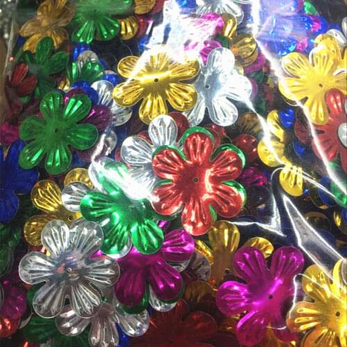 50g/lot Flower Sequins 30mm PVC Sequin Large Flower 3cm Sequins Decoration Sewing DIY Mix Colors Confetti
