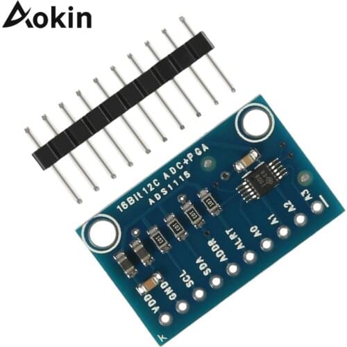 Aokin ADS1115 16 Byte 4 Channel I2C IIC ADC Module Precised Analog Digital Converter Develop Board with Pro Gain Amplifier RPi