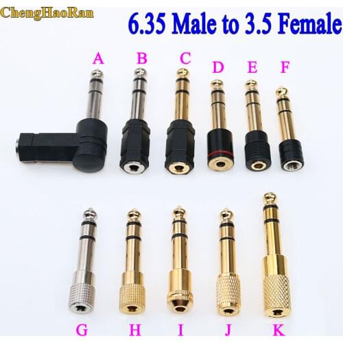 ChengHaoRan 6.35mm 1/4" Male To 3.5mm 1/8" Female Audio Converter 6.35 male to 3.5 female stereo terminal plug headphone adapter
