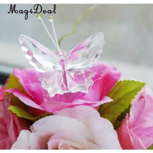 MagiDeal Clear Crystal Butterfly with Crystal Ball Wedding Baby Shower Gift Favor
