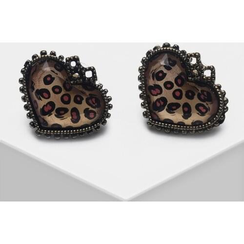 Amorita boutique Transparent acrylic drop with red point stud earrings