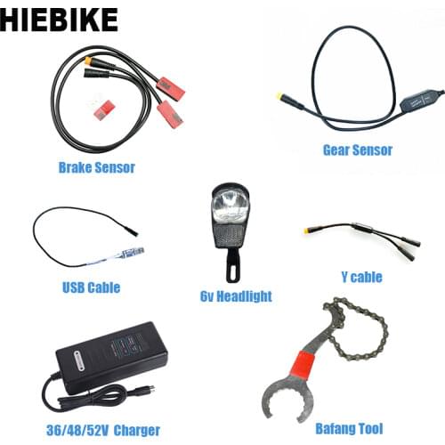 E-bike Accessories For Bafang BBS02 BBSHD Electric Bike Brake Sensor programming cable 6V Headlight 59cm Gear Sensor Ebike Part
