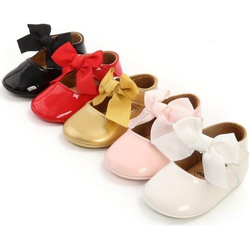 Baby Shoes Baby Girl Soft Hook & Loop Shoes Comfortable Non-Slip Fashion Bow Shoes Crib Shoes In Spring Autumn