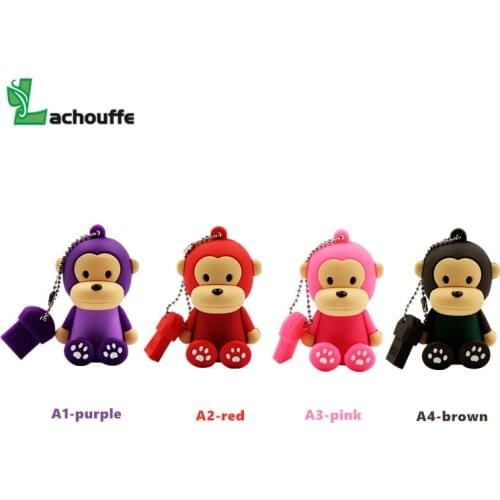 Cartoon Monkey USB 2.0 4GB 8GB 16GB 32GB 64GB 128GB high speed gift Memory Stick Pendrive Animal monkey U Disk