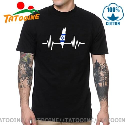 Tatooine Israel heartbeat T shirt women men Short Sleeve Crew Neck Cotton tee shirt Israel Pride T-shirt 2020 Fashion Casual Tee