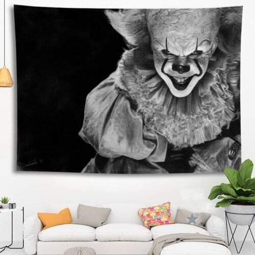 Hot Sale Custom High Quality Clown Wall Hanging HD Landscape 3D Printing Digital Printing Home Decoration Tapestry