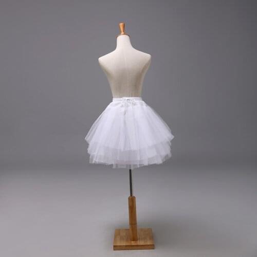 New Arrival Short Petticoats White Hoopless 3 Layers Tutu Bride Underskirt Formal Dress Crinoline Wedding Accessories