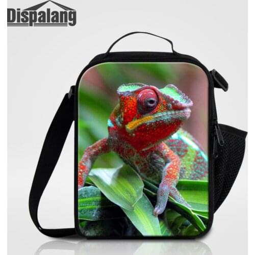 Dispalang Lunch Bag Lizard Print Food Picnic Bags for Children Cooler Bag Thermo Bag Thermal Portable Insulated Lunchbag