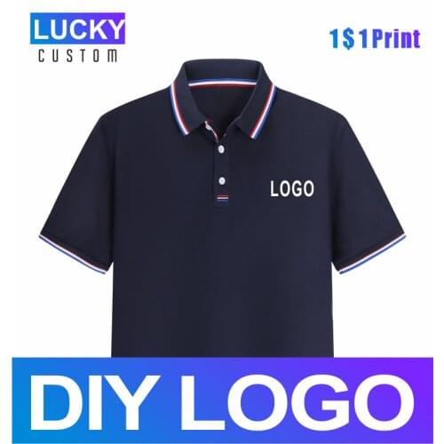 LUCKY2020 New Business Fashion Polo Shirt Casual Personal Company Custom Embroidered Polo Shirt Mens Short Sleeve High Quality
