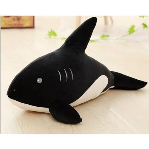 Small cute plush soft shark toy black shark pillow doll gift about 60cm 2582