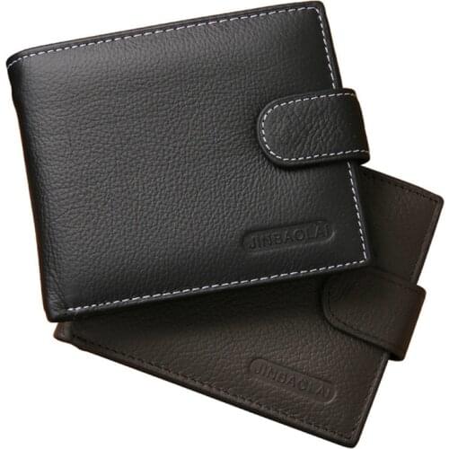 New Men Wallets Genuine Cow Leather Short Zipper Hasp Male Purse Coin Pocket Card Holder Vintage Brand High Quality Wallet