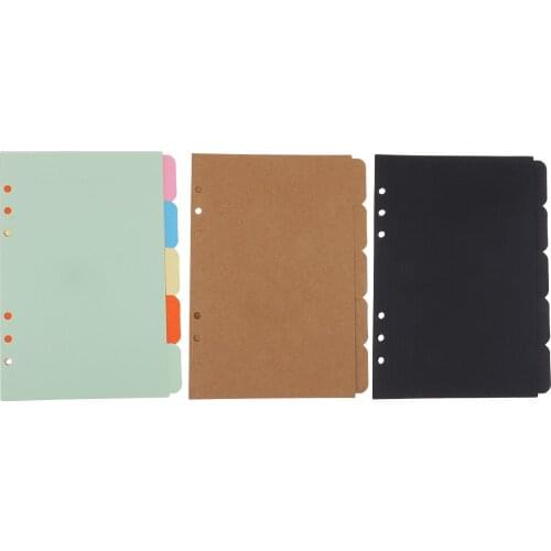 Set of 5 Colorful Tabbed Paper Planner Dividers Index Page Tab A5 Notebook