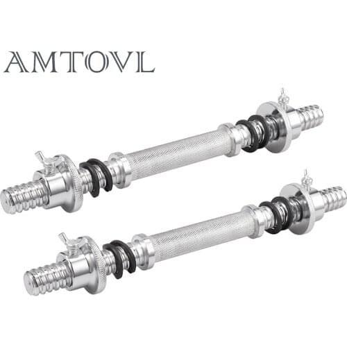 AMTOVL Dumbbell Bar Pair with Spinlock Collars 14" Weights Lifting Steel Tube With Non-Slip Grip Barbell Bar For Gym Home Sport
