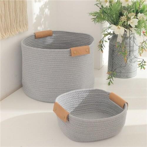 Hand Woven Clothing Laundry Basket Clothes Storage Bucket Toys Container Cosmetic Sundries Holder