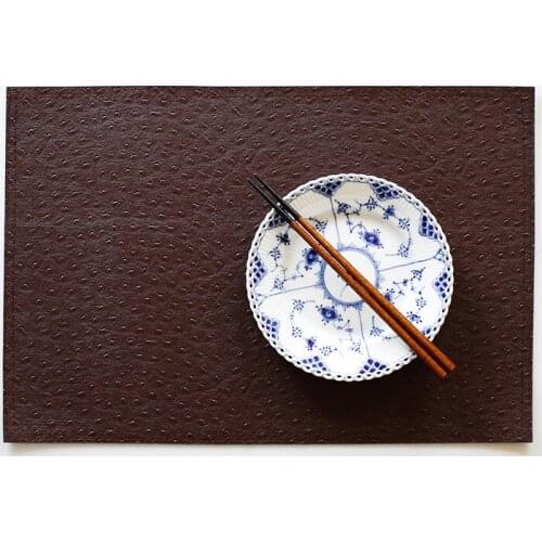 Europe Style Retro Placemat For Dining Tableware Pad Brown Leather Table Mat Placemats Pads Bowl Coaster Kitchen Accessories
