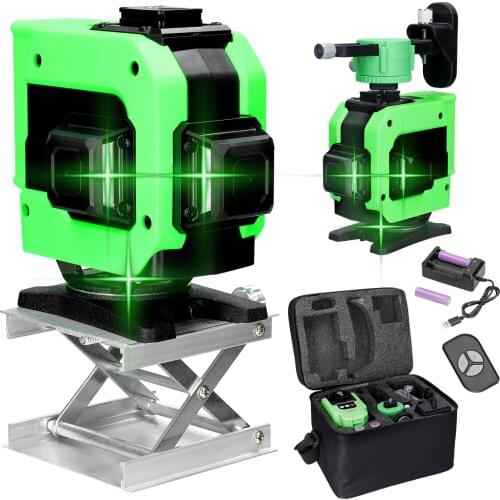 KKmoon 4D 16 Lines Laser Level Self-leveling 360 Laser Level USB Rechargeable Leveling Tool Horizontal and Vertical Cross Lines