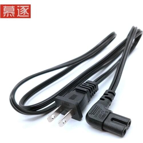 USA 2pin Male to 90 Degree Right Angled IEC 320 IEC320 C7 Power Supply Cord cable 1M 100cm 3ft