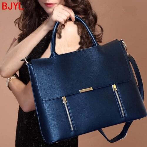 2020 New Luxury Fashion Women Briefcase Female Handbags Shoulder Messenger Bag Leather Laptop Bag Portable Business Briefcases