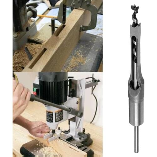 Square Hole Drill Bit Woodworking Tools for Carpentry DIY Hole Reaming Mortising Special Steel Drill Core Guide Positioner Tool