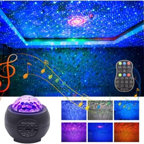LED Starry Sky Projector USB Bluetooth Night Light Romantic Colorful Starry Sky Projection Lamp With Remote Control Party Lamp