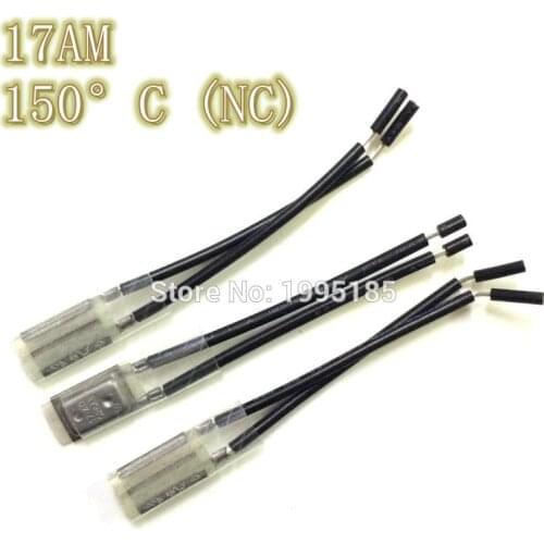 10PCS 17AM Motor Thermal Protection Device 17AM037A5 150 Degree Normally Closed (NC)Thermostat KLIXON Temperature Control Switch