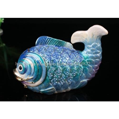 Tropical Nemo Fish Handmade Jeweled Metal & Enamel Trinket Box