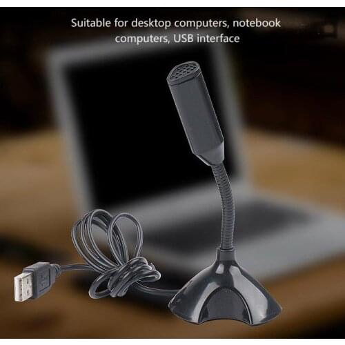 Universal Microphone Mini Computer Desktop Speech USB Mic Stand for PC Laptop Notebook Gaming Chatting Studio Speaking