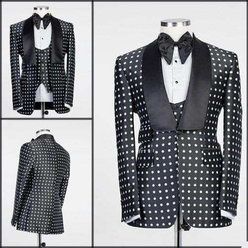 High Quality 3 Pieces Mens Suits Groom Wear Slim Fit Wedding Blazer Tuxedos Formal Business Prom Pants (Jacket+Pants)