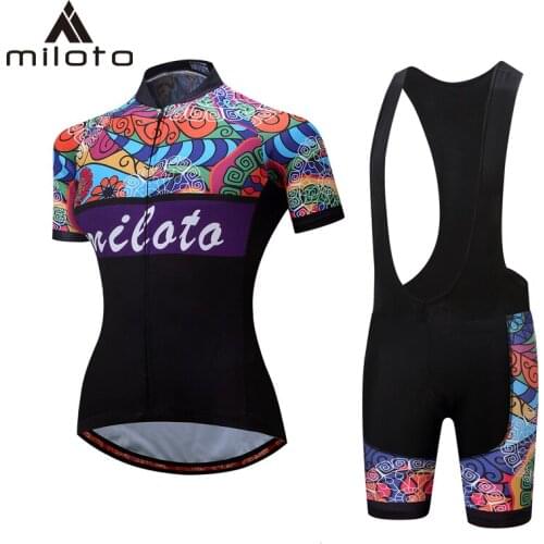 Miloto Women Cycling Clothing Breathable Road Mountian Bicycle Clothes Ropa Ciclismo summer MTB Bike Clothes Cycling Jersey Sets