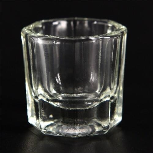 1Pc Crystal Glass Acrylic Powder Liquid Nail Cup Dappen Dish Lid Bowl Cup Holder Equipment Nail Art Design Tool