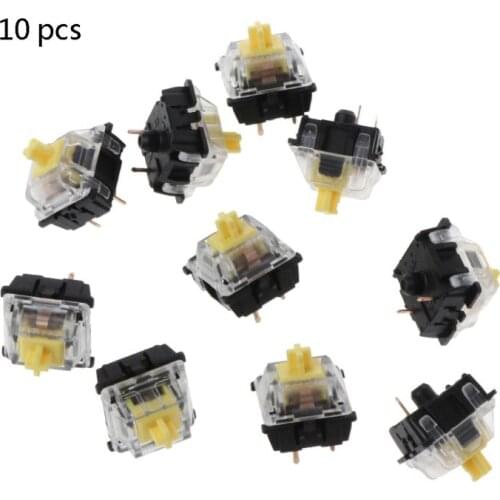10Pcs/pack Mechanical Keyboard Gateron MX 3 Pin Yellow Switch Transparent Case for Keyboard Cherry MX Compatible