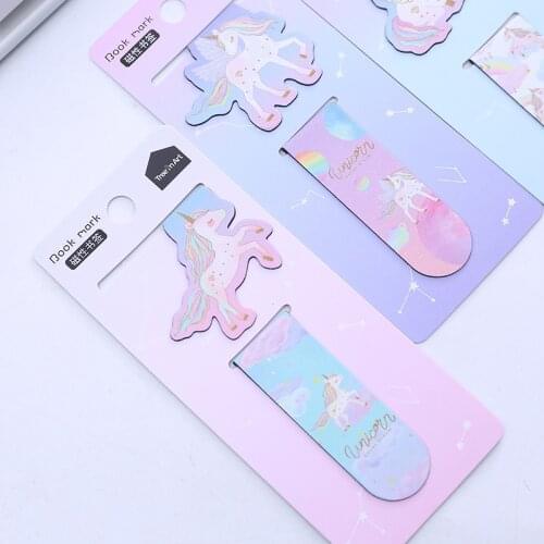 2 pcs/pack Magical Unicorn Magnet Bookmark Paper Clip School Office Supply Escolar Papelaria Gift Stationery