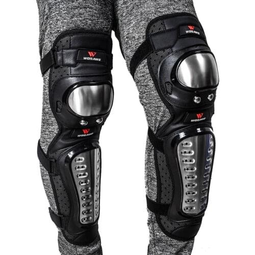 2 Pieces Unisex Adults Knee Shin Armor Protector Guard Pads Black for Bike Motorcycle